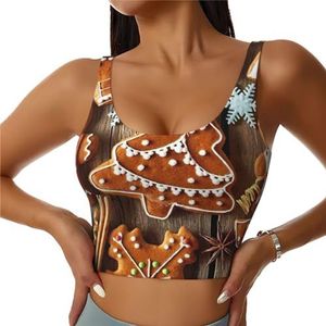Peperkoek Cookies Print Comfortabele Vrouwen Sport Vest Yoga Workout Vest voor Vrouwen Lichtgewicht Zomer, Zwart, S