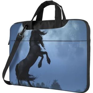 OPSREY Maan paard gedrukte Laptop Tas Ultradunne Laptop Sleeve Draagbare Computer Beschermende Zak