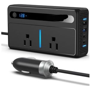 300W auto-omvormer 12V/24V naar 110V Multifunctionele energiecentrale-omvormer for thuis, camper(7071S-200W-12V/24V)