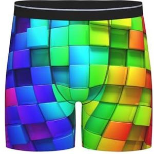 GRatka Boxer slips, heren onderbroek Boxer Shorts been Boxer Slips grappig nieuwigheid ondergoed, regenboog kleur plaid, zoals afgebeeld, L