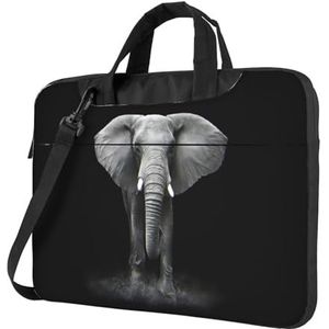 OPSREY 3D Grijze Olifant gedrukte Laptop Tas Ultradunne Laptop Sleeve Draagbare Computer Beschermende Tas