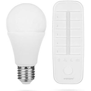 Smartwares Smart Home Pro E27 LED-lamp en afstandsbediening, traploos instelbaar en dimbaar, compatibel met Alexa en app bestuurbaar via basisstation, transparant