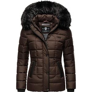 MARIKOO Warme gewatteerde winterjas met capuchon voor dames, uniek XS-XXL, Dark Choco., L
