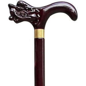 DQZRTUECA Drakenkop wandelstok van hout, verstelbaar in hoogte 80-92 cm(87Cm(Use Height 165-170Cm))