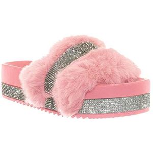 LDOZ Dames lange pluche slippers voor binnen en buiten voor op straat, winkelen en daten(11)