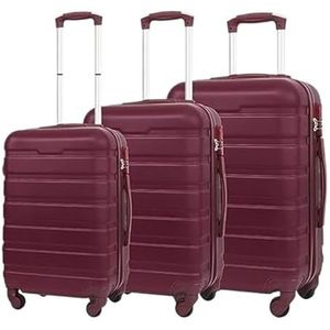 Koffer Modern Koffersets Hardside Met Dubbele Spinner 3-delige Reisbagageset Lichtgewicht Koffer Handbagage (Color : D, Size : 20+24+28in)