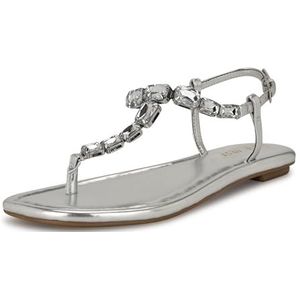Nine West Dynasti platte damessandaal, zilver 040, 9 UK, Zilver 040, 42 EU