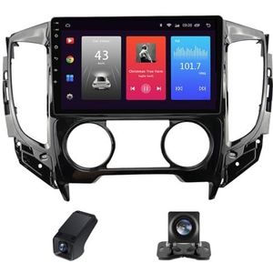 Carplay autoradio 2 Din geldt voor Mitsubishi L200 5 2015-2019 met Android Auto Bluetooth 9 inch touchscreen autoradio met FM-radio/GPS stuurwielbediening + achteruitrijcamera(X1)