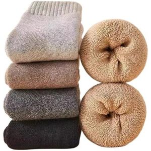 OuLi Store Warme herensokken, 10 paar grote wintersokken, kleurenmix, thermische wol, voor wandelen, skiën, vrije tijd, werk
