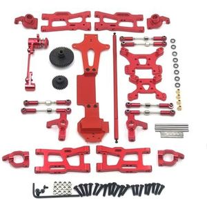 Metalen upgrade aangepaste onderdelen for WLtoys 1/14 144010 144001 144002 afstandsbediening auto(Red)