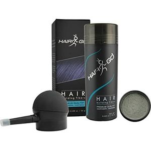 HAIR GO Premium strooihaar + applicator spaarset voor haarverdichting, strooihaar, haarverdichting, haaruitval (grijs)