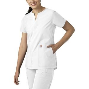Carhartt Scrubs C12213 Dames Force Modern Fit Notch Neck Tuniek Top - XX-Large - Wit