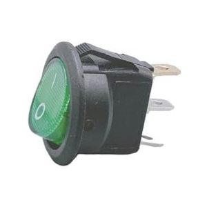 Drukknopschakelaar AAN/UIT, ronde tuimelschakelaar, LED-verlicht dashboard, 12V, waterdichte dop (kleur: 12V-groen)