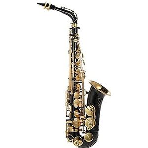 EB ALTO Saxofoon Messing Gelakt Goud E Flat Sax 82Z Key Type Met Reinigingsborstel Doek Handschoenen Strap Gevoerd Case BB/EB (Color : Black Eb)