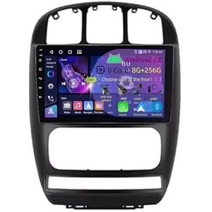 9 Inch 2 Din Android 15 Autoradio voor Chrysler Voyager Town Land Rs 2000-2012 met CarPlay AHD Omgekeerd beeld Bediening op het stuur Bluetooth GPS navigatie FM Radio WiFi(C4 8+128G)