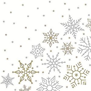 20 servetten sneeuwkristallen in goud en zilver 33cm