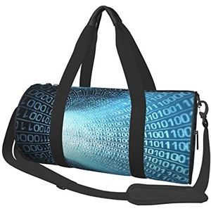 computertechnologie Reizen Duffel Bag Gym Tote Bag Lichtgewicht Bagage Tas voor Weekender Sport Vakantie, Zwart, One Size, Zwart, Eén maat