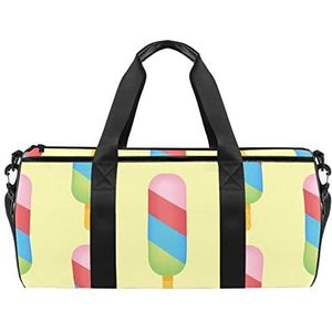 Vat sporttas, kleurrijk ijslollypatroon zomer gym workout tas voor vrouwen en mannen lichtgewicht duffle tas, Kleur1, 45x23x23cm/17.7x9x9in,