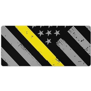 911 Dispatcher Dunne Gouden Lijn Vlag Mode Bureau Muismat Antislip Gaming Muismat Accessoires Decor 40x90cm