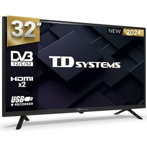 TD Systems - 32 Inch TV, Niet-Smart TV, HD DVB-T2/C/S2 televisie, Model 2024 - PRIME32C19H