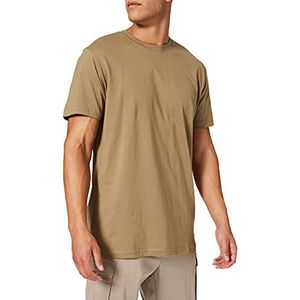 URBAN CLASSICS T-shirt voor heren, korte mouwen, T-shirt Basic Casual van katoen, verkrijgbaar in verschillende kleuren, maten S - 5XL, bruin (kaki), 3XL