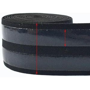 2/5/10M Zwart Wit Elastische Band 1-5cm Siliconen Antislip Rubberen Lint Ondergoed Rok Sportkleding Polser DIY Naaimateriaal-EB038-Zwart-50mm-5Meter