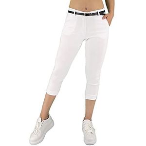 JOPHY & CO. Damesbroek Chino 3/4 met riem (artikelnummer: 3013) - wit - Medium