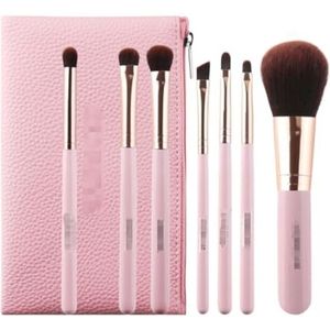 Kwastenset Professionele Make-upkwastenset 7-delige Gezichtscontourkwast Wordt Geleverd Met Een Kwastentas For Eenvoudige Opslag Van De Kwasten Make-Up Borstel Set(Black)