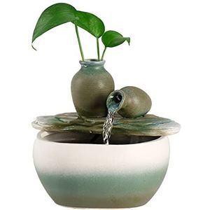 Tafelblad Waterfontein Ontspanning Tafelblad Fontein Ceramic Indoor Waterfall met Automatische Pomp Home Water Feature Decoration Binnenfonteinen(Standard Edition)