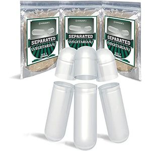 WANANFU Gescheiden Lege Capsules Maat 1 Vegetarisch (200 stuks), Compatibel met Capsule Vulmachine Maat 1