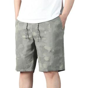 Heren werkkleding shorts dunne ademende losse pasvorm oversized effen katoenen strandbroek, Gray9, 3XL