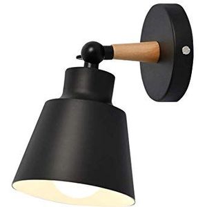 Wandlamp, 1 stuks, verstelbare wandlamp van metaal, zwart, E27-fitting, max. 60 watt, wandspot in retro/vintage design, geschikt voor led-lampen, kinderkamer, werkkamer