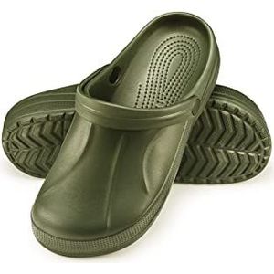 ESTRO Klompen Heren Tuinklompen Gom - Sanitaire Klompen Heren Tuinschoenen Gom Schoenen Zomer Muiltjes F06 (45, Groen)