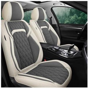 Beschermhoes Autostoel Voor Megane Voor Clio Aangepaste Set Auto-interieur Stoelhoezenaccessoires Universele Autostoelkussen(Beige Grey 1set)