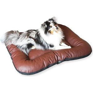 E-dogbed Duurzaam hondenbed van kunstleer hondenmatras Ella hondenbank hondenkussen hondenmatras hondenbed dierenkussen kleur en grootte kan worden geselecteerd van M tot XL (M - 90x70 cm, bruin)