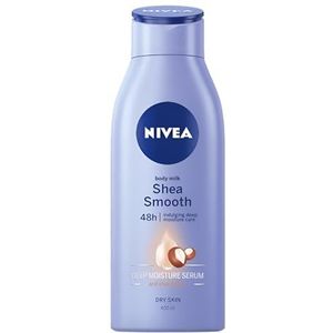 NIVEA Body Lotion 400 ml Shea Smooth (Pack van 2) Onmiddellijk Smooths Dry Skin voor 48 uur, zorgt voor een diep vocht en een opmerkelijke verbetering na slechts één toepassing