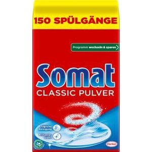 Somat Classic poeder, vaatwasserreiniger voor dagelijkse reiniging, verwijdert hardnekkige vlekken bij elke wasbeurt, milieuvriendelijk 1 x 2,4 kg