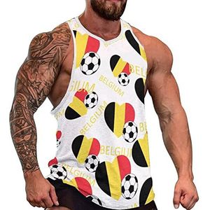 Love Belgium Soccer Heren Tank Top Mouwloos T-shirt Trui Gym Shirts Workout Zomer Tee