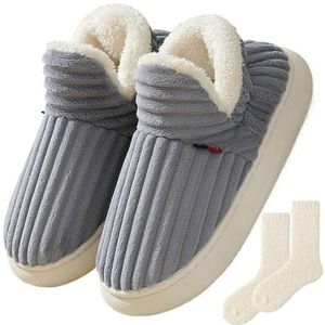 Pluffi Slipper Booties, Pluffi The Cozy Stylish Slipper Warme Pluche Voering Pantoffels For Dames En Heren(Grey,46-47)