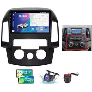 Voor Hyundai i30 1 FD 2007-2012 Android 13 Carplay Autoradio, 9 inch Scherm Radio Wireless Android Auto Bluetooth 5.0 Handsfree 4G WiFi FM/RDS/DAB+ Radio Achteruitkijkcamera + DVR(B,NF-5)