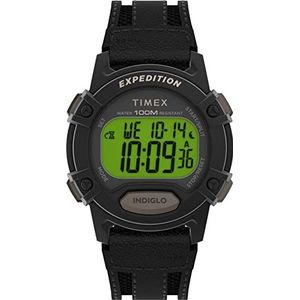 Timex Heren expeditie CAT 41mm horloge - zwarte band digitale wijzerplaat zwarte kast, zwart, Zwart, riem