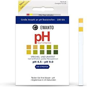 Teststrips 100 stukken, speeksel- en urinetestmeetbereik pH 4,5 - pH 9,0, zeer gevoelig, 100 pH-waarden, indicatorpapier, lakmopapier met kleurkaart, groot meetspectrum