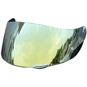 Motorhelm vizier lens, Helmvizier, K1 gezichtsscherm vizierbasis for AGV K1 K1S K3SV K5 K5S Helm vizier windscherm (basis, één maat)(Gold-day Use Only,One Size)