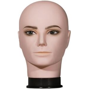 Mannelijke kale mannequinkop, oefenhoofdmodel, multifunctioneel, make-uppoppenhoofd, mannequinhoofd hoedendisplayrek for hoedenstyling