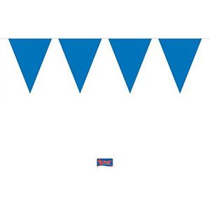 Wimpelketting/party-decoratie, totale lengte: 10 meter, met 15 vlaggetjes, blauw