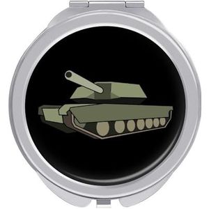 Cartoon Tank Compacte Spiegel Ronde Zak Make-up Spiegel Dubbelzijdige Vergroting Opvouwbare Draagbare Handspiegel