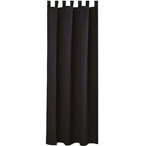 Bestlivings Ondoorzichtig zwart gordijn met lussen in 140x145 cm (b x l), in vele maten en kleuren