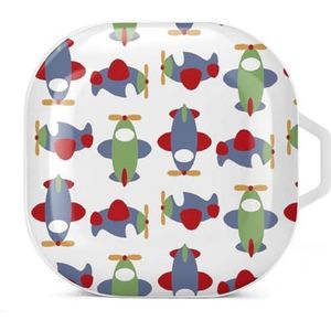 Driewieler Vliegtuig Oordopjes Case Compatibel met Samsung Hard Shell Beschermhoes Wit-Stijl