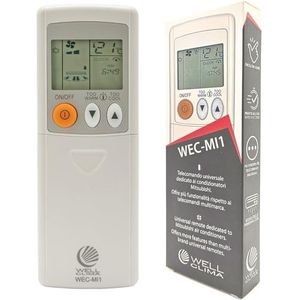 Wellclima WEC-MI1 Universele afstandsbediening voor Mitsubishi airconditioning, klaar voor gebruik in seconden, compatibel met warmtepomp en inverter, gegarandeerde compatibiliteit ASIN