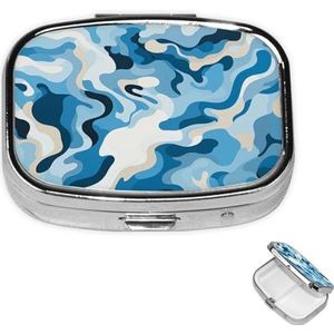 Pil Case Rechthoek 3 Compartiment Pillendoos Ronde Pil Organiseer Metalen Waterdichte Geneeskunde Organizer Doos voor Reizen Kleine Pillen Container Draagbaar voor Supplementen